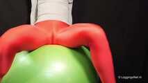 Cameltoe on fitness ball