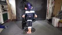 Aiyana in rainwear chairbound, gagged and hooded (and she loved it) Part2 