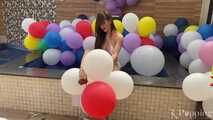 Bikini Step 80 balloons by the Pool Cam 1+2+3 (UHD 4K)