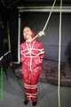 Watch Sandra enjoying Bondage in her shiny nylon Rainwear beeing noosed