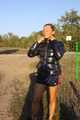 Watch Sandra enjoying her Shiny Downjacket on a very hot day