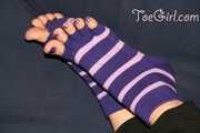 Purple Pedicure in Toe Socks