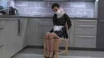 French Maid Amira get bound and gagged