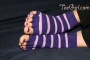 Purple Pedicure in Toe Socks