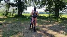 Pony dressage in the stable and on the meadow