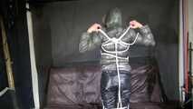 Watch Pia beeing bound and gagged in her shiny nylon Downwear