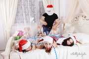 [From archive] Lucky, Nelly, Xenia - Santa’s little helpers hogtied and wrapped up on a bed 2