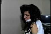 35 YEAR OLD ITALIAN HAIRDRESSER IS CLEAVE GAGGED, MOUTH STUFFED WITH PANTIES, HANDGAGGED, WHILE TIGHTLY TIED TO A CHAIR (D74-14)