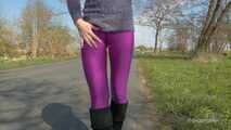 Purple leggings in April, CT version