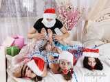 [From archive] Lucky, Nelly, Xenia - Santa’s little helpers hogtied and wrapped up on a bed 2