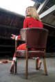 Ermintrude in Red Spy Chairtied in the Attic Barefoot