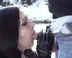 Outdoor in the Snow - Blowjob – Titjob – Cum on my Boobs