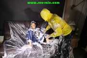 Watching STELLA and SANDRA both wearing shiny nylon rainwear playing with shaving foam and eachother (Pics)