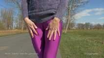 Purple leggings in April, CT version
