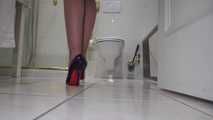 High Heel Lady in the Bathroom
