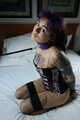 Amelia Dire loves Purple Bondage set