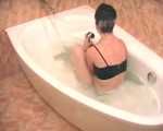 Affable - absolutely crazy bondage scene with a short-haired hottie in a bathtub (video)