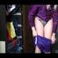 Pia trying on several shiny nylon shorts and rain jackets (Video)