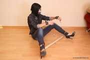 Marvita - Dark-haired girl in a denim outfit is in a mood to practice BDSM