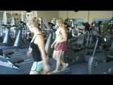 Being with Katharina and Jenny in the fitness studio both wearing supersexy rainwear (Video)