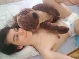 I'm in bed with Bruintje my teddy bear