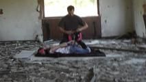 Anna hogtied in a lost place