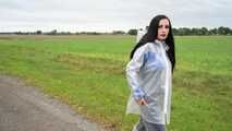 Miss Amira in Lepper nylon rain gear and transparent rain suit