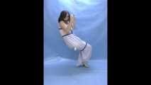 Affable - Swing-loving brunette in a white dress gets risque (video)