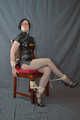 Relaxing in ropes and PVC cheongsam