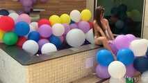 Bikini Step 80 balloons by the Pool Cam 1+2+3 (HD 1080p)