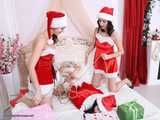 Lucky, Nelly, Xenia - Three bondage fetishist in the sluttiest Christmas outfits