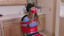 Secured Security Guard in Kitchen Wrap and Duct Tape! Ashley Lane