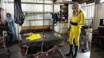 Misrtress in yellow latex