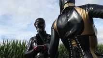 Sunny Latex Walk with NS Breath Control