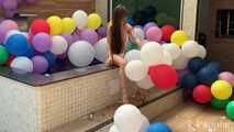 Bikini Step 80 balloons by the Pool Cam 1+2+3 (HD 1080p)