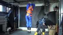 See Ronja tied and gagged by Stella in shiny nylon Rainwear and a Life Vest!