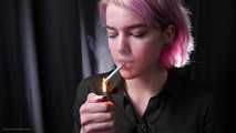 Russian girl takes her time smoking a cigarette