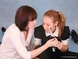 Alexa and Catt - Photoshoot in office: Catt and Alexa free themself