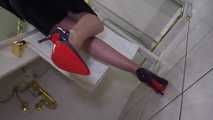 High Heel Lady in the Bathroom