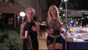 Bondage Walk in Public with sexy Dany Blonde