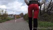 Red Vinyl Leggings and Overknees, 3rd part