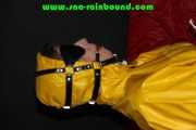 Sexy Pia being tied and gagged on a chair wearing sexy shiny nylon rainwear (Pics)