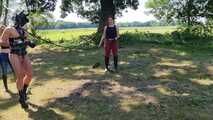 Pony dressage in the stable and on the meadow