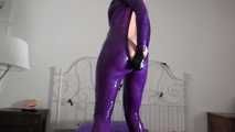 purple latex catsuit masturbation