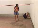 Cindy Ferro Pees In The Squash Court