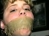 18 YR OLD BABYSITTER WRAP TAPE GAGGED & TIED UP ON THE FLOOR (D34-1)