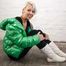 Lia in shiny green Colmar downjacket