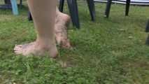 Barefoot in the backyard